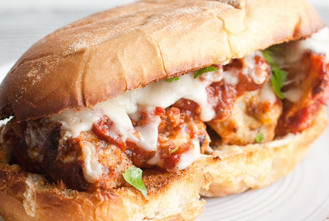 Meatball Parmesan Hero.