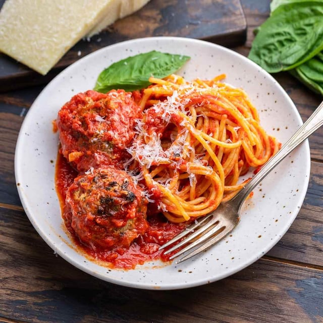 L - Spaghetti with Meatballs.